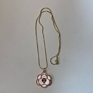 Cc Flower Charm With Unbranded Stainless Steel Chain Preowned